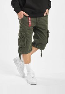 Lightweight Alpha Industries men's shorts with zipper pockets, cotton, grey