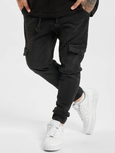 Stylish 2Y Premium Men's Stretch Jeans with Zipper Pockets, Cotton, Black