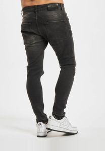 Pantalones vaqueros ajustados Casual 2Y Premium para hombre con bolsillos, de algodón, color negro.