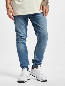 Pantalones vaqueros ajustados elásticos Casual 2Y Premium para hombre, con cremallera y de algodón, color azul.