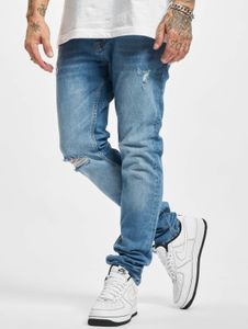 Casual 2Y Premium Men's Jeans Slim Fit Stretch Zip with Cotton Blue