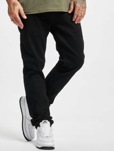Elegantes pantalones vaqueros ajustados elásticos para hombre 2Y Premium con cremallera, de algodón, color negro.
