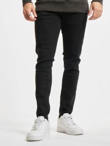 Stylish 2Y Premium Men's Skinny Fit Stretch Jeans with Zipper, Cotton, Black