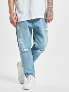 Jeans casual da uomo 2Y Premium con tasche, vestibilità dritta, in cotone, blu