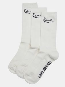 Comodi calzini elasticizzati unisex Karl Kani in cotone, color ecru-bianco