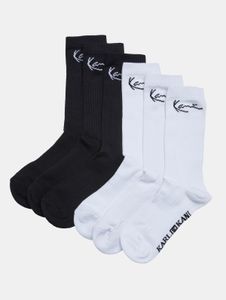 Comodi calzini elasticizzati unisex Karl Kani in cotone, neri/bianchi