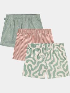 Calzoncillos bóxer Pockies cómodos para hombre, de algodón, verde/rojo