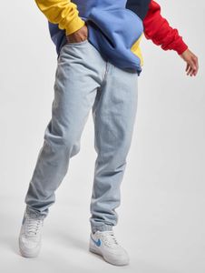 Comodi jeans da uomo Karl Kani con tasche con cerniera, in cotone, azzurro chiaro
