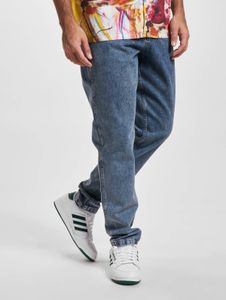 Eleganti jeans da uomo Karl Kani con tasche con cerniera, in cotone, blu