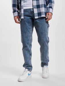 Jeans casual da uomo Karl Kani con tasche con cerniera, in cotone, blu