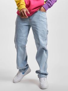 Stylish Karl Kani men's jeans with zip pockets, cotton, light blue