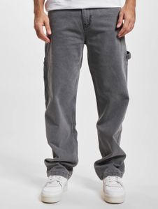 bequeme Karl Kani Herren Jeans Reißverschluss Taschen mit Baumwolle Grau