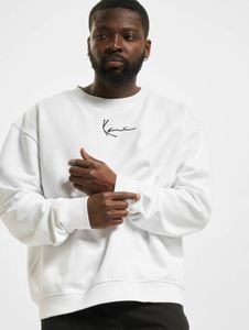 Sudadera cómoda para hombre de Karl Kani con puños acanalados, algodón de 350 g/m², blanca.