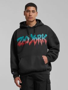 Sudadera con capucha Soft Zoo York para hombre, 350 g/m², algodón, negra