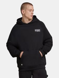 modern PEQUS men's hoodie with cotton, black