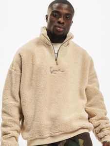 Felpa da uomo Karl Kani morbida con cerniera, 420 g/m², beige