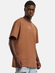 sporty Karl Kani men's T-shirt with cotton, brown