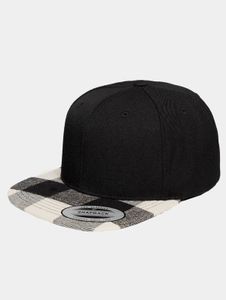 lässige Checked Flanell Unisex Cap 382 g/m² Schwarz/Weiß