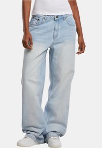 Comodi jeans da donna Karl Kani, modello dritto, in cotone, azzurro chiaro