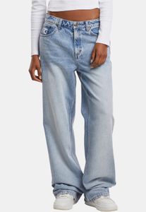 Modern Karl Kani women's jeans, straight fit, zip pockets, cotton, blue