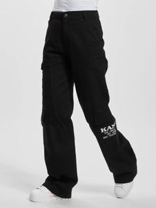 bequeme Karl Kani Damen Jeans Reißverschluss Taschen mit Baumwolle Schwarz