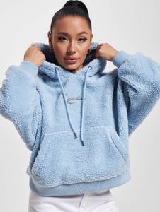 weicher Karl Kani Damen Hoodie Kordelzug Kapuze 420 g/m² Hell-Blau