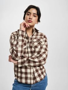 Polo femme Karl Kani polyvalent en coton, marron/beige