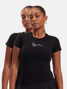 T-shirt casual da donna Karl Kani elasticizzata in cotone, nera
