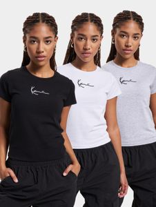 Casual Karl Kani women's stretch T-shirt with cotton, black/white/grey