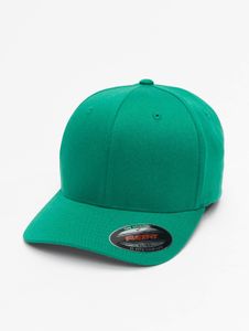 Gorra deportiva unisex Flexfit, tejido elástico, 269 g/m², verde.