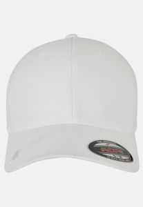Sporty Flexfit unisex cap, stretch, quilted, white