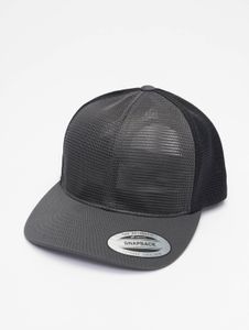 Cappellino unisex Flexfit casual, in rete trapuntata con cotone, grigio/nero