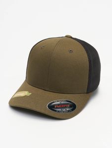 lässige Flexfit Herren Cap mit Baumwolle Oliv-Grün/Schwarz
