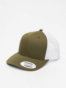 Berretto unisex moderno a quadri in flanella 215 g/m² con cotone verde oliva/bianco