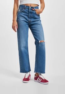 bequeme LEVI´S Damen Jeans Straight Fit mit Baumwolle Blau