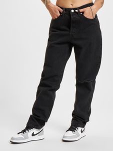 Vaqueros Levi's elegantes para mujer, corte recto, algodón, negro.