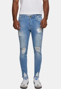 moderne 2Y Premium Herren Jeans Skinny Fit Stretch Reißverschluss mit Baumwolle Blau