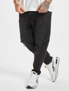 Jeans da uomo Modern 2Y Premium elasticizzati con cerniera, in cotone, neri