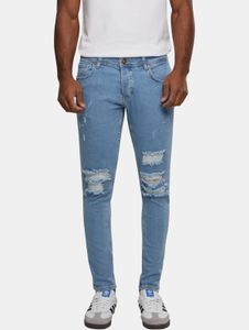 bequeme 2Y Premium Herren Jeans Skinny Fit Stretch Reißverschluss mit Baumwolle Blau