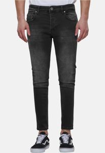 Jeans skinny elasticizzati da uomo 2Y Premium con cerniera, in cotone, neri, eleganti.