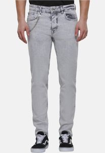 Jeans da uomo Modern 2Y Premium elasticizzati con tasche con cerniera, in cotone, colore grigio