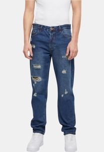 Jeans da uomo 2Y Premium, eleganti, vestibilità dritta, elasticizzati, con cerniera, in cotone, blu
