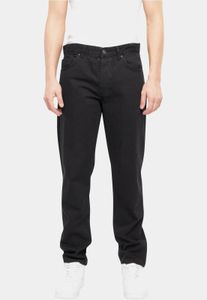 Eleganti jeans da uomo 2Y Premium elasticizzati con cerniera, in cotone, neri