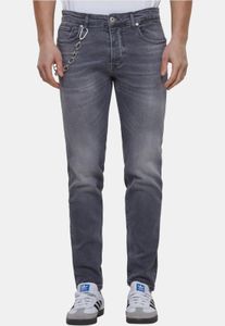 stylische 2Y Premium Herren Jeans Stretch Reißverschluss Taschen mit Baumwolle Grau