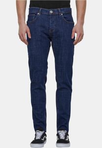 Jeans casual da uomo 2Y Premium elasticizzati con cerniera, in cotone, blu