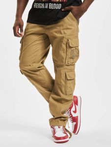 Pantalones vaqueros ajustados de algodón para hombre de Modern Brandit, color beige.