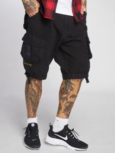 Short homme Brandit décontracté, en coton noir, avec poches zippées.
