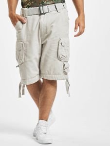 Casual Brandit men's shorts with zipper pockets, cotton, white