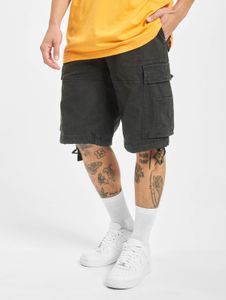 Short léger Brandit pour homme, en coton noir, avec poches zippées.