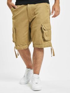 Pantaloncini casual da uomo Brandit con coulisse e cerniera, beige